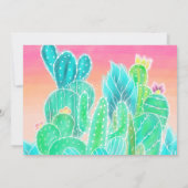 熱帯サボテンピンクグラデーション水色スイート16 招待状 (裏面)