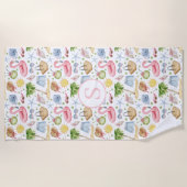 熱帯サマーウォーターパーソナライズされたカラー ビーチタオル (正面)