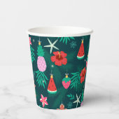熱帯サマービーチクリスマスホリデーズ新年 紙コップ (裏面)