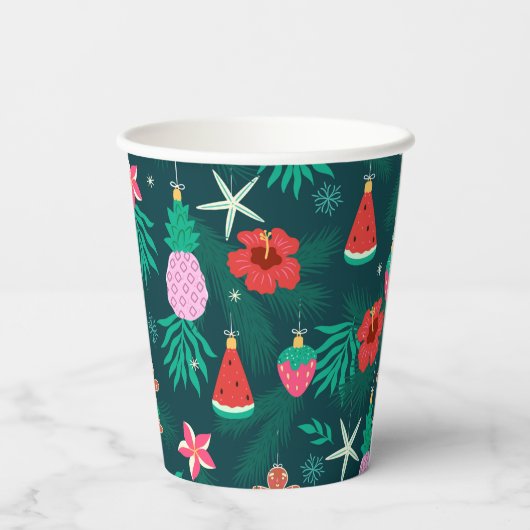 熱帯サマービーチクリスマスホリデーズ新年 紙コップ (裏面)