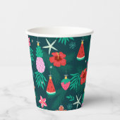 熱帯サマービーチクリスマスホリデーズ新年 紙コップ (正面)