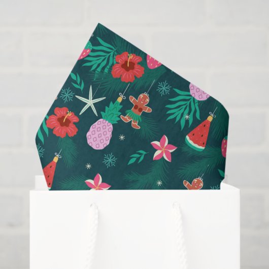 熱帯サマービーチクリスマスホリデーズ新年 薄葉紙 (ギフトバッグ)