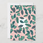 熱帯サマーピンクグリーン葉サンセットパターン 招待状 (裏面)