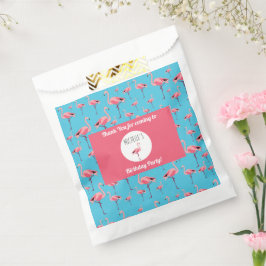 熱帯サマーピンクフラミンゴパターン誕生日 フェイバーバッグ