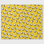 熱帯サマーブラウンイエローココナッツフルーツパターン ラッピングペーパー (フラット)