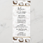 熱帯サマーブラウンホワイトココナッツフルーツパターン メニュー (正面)