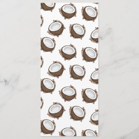 熱帯サマーブラウンホワイトココナッツフルーツパターン メニュー (裏面)