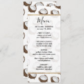 熱帯サマーブラウンホワイトココナッツフルーツパターン メニュー (正面/裏面)