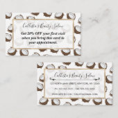 熱帯サマーブラウンホワイトココナッツフルーツパターン 割引カード (正面/裏面)