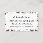 熱帯サマーブラウンホワイトココナッツフルーツパターン 名刺 (裏面)