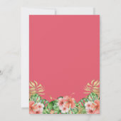 熱帯サマーモダンフローラカップル赤ちゃんシャワー 招待状 (裏面)