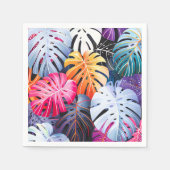 熱帯サマーモンステラ離れ スタンダードカクテルナプキン (正面)