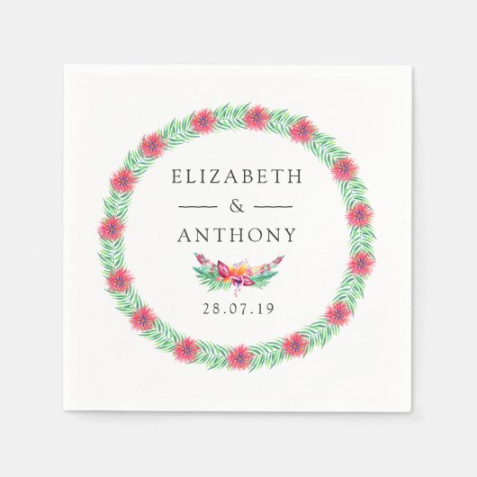 熱帯サマー結婚ズ スタンダードカクテルナプキン (正面)