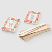 熱帯サンゴと金ゴールド葉の結婚式 ハンドファン (組立なし)