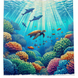 熱帯サンゴ礁カーテンシャワーカーテンライナー シャワーカーテン