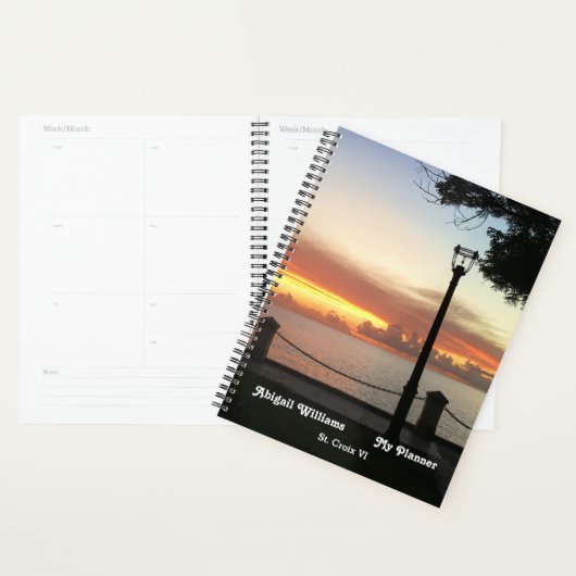 熱帯サンセットアイランドの写真パーソナライズ プランナー手帳 (ディスプレー)