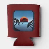 熱帯サンセットイルカとヤシの木 缶クーラー (裏面)