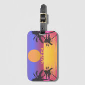 熱帯サンセットグラフィックパーソナライズされた ラゲッジタグ (正面縦)