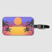 熱帯サンセットグラフィックパーソナライズされた ラゲッジタグ (正面横)