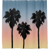 熱帯サンセットパームツリー シャワーカーテン (正面)