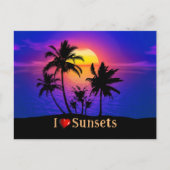 熱帯サンセットパームツリー ポストカード (正面)
