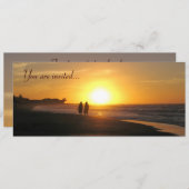 熱帯サンセットビーチ結婚式招待テンプレート 招待状 (正面/裏面)