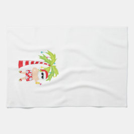 熱帯サンタが付いているクリスマスタオル キッチンタオル