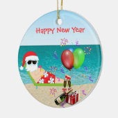 熱帯サンタのクリスマスのオーナメントの新年 セラミックオーナメント (左)