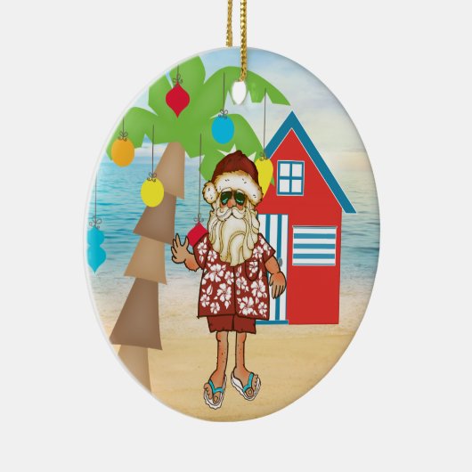 熱帯サンタのクリスマスのオーナメント セラミックオーナメント (右)