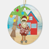 熱帯サンタのクリスマスのオーナメント セラミックオーナメント (左)