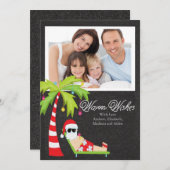 熱帯サンタのクリスマスの休日の家族写真カード シーズンカード (正面/裏面)