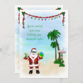 熱帯サンタの休日の招待状 招待状 (正面/裏面)