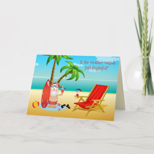 熱帯サンタクリスマスの挨拶 シーズンカード (正面)