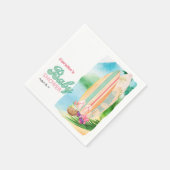 熱帯サーフィンビーチサマーベビーシャワー スタンダードカクテルナプキン (角)