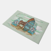 熱帯サーフィン水彩ビーチ格言 ドアマット (アングル)