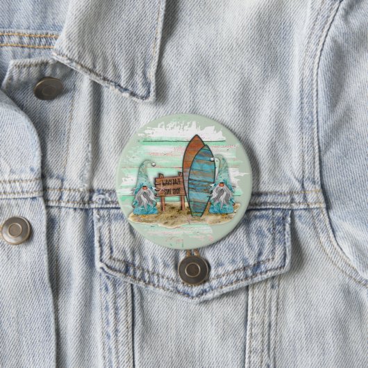 熱帯サーフィン水彩ビーチ格言 缶バッジ (インサイチュ)