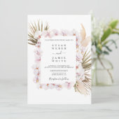 熱帯シック赤面ピンク結婚ラン 招待状 (スタンド正面)