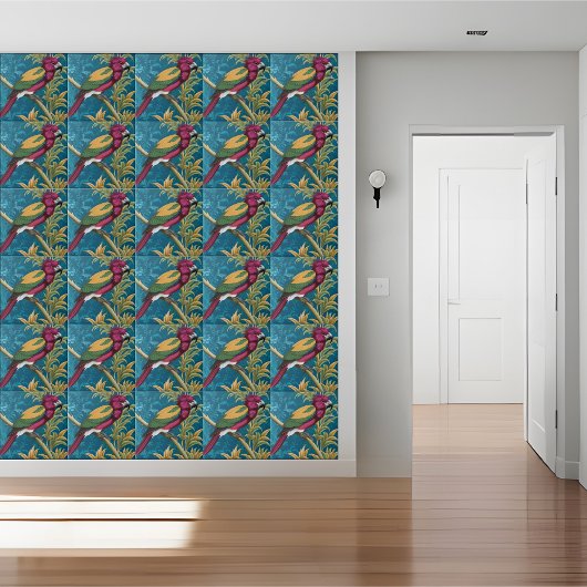 熱帯シノワスリーのオウムのタイル タイル