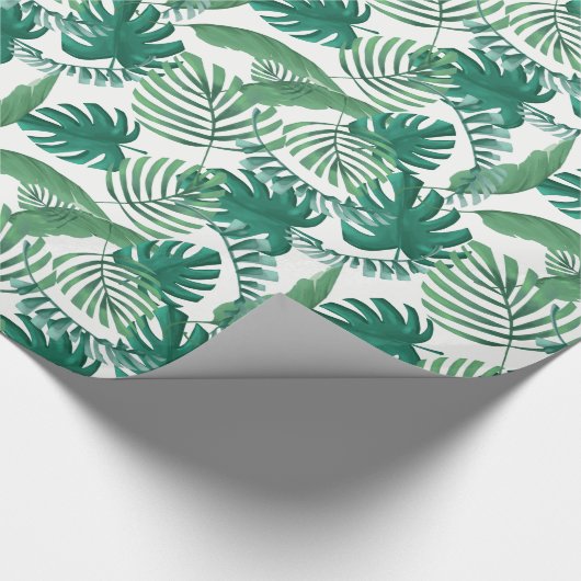 熱帯シュロの葉のプリントのギフト用包装紙 ラッピングペーパー (角)