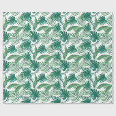 熱帯シュロの葉のプリントのギフト用包装紙 ラッピングペーパー (フラット)