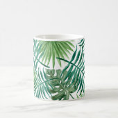 熱帯シュロの葉の水彩画 コーヒーマグカップ (中央)