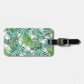 熱帯シュロの葉の水彩画 ラゲッジタグ (正面横)