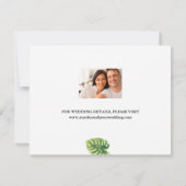 熱帯シュロの葉は日付カードを救います セーブザデート (裏面)