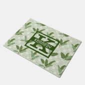 熱帯シュロの葉は|あなたの名前を加えます ドアマット (アングル)