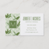 熱帯シュロの葉は|あなたの名前を加えます 名刺 (正面)