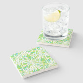 熱帯シュロの葉パターン ストーンコースター (横)