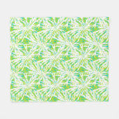 熱帯シュロの葉パターン フリースブランケット (正面(横))