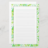 熱帯シュロの葉パターン 便箋 (正面/裏面)