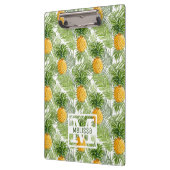 熱帯シュロの葉及びパイナップルは|あなたの名前を加えます クリップボード (左)