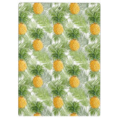 熱帯シュロの葉及びパイナップルは|あなたの名前を加えます クリップボード (裏面)